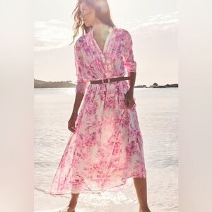 Zara Belted ruffled printed dress Size L NWT